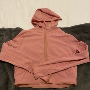 Lululemon light pink size 12 quarter zip jacket with hood